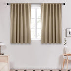 Deconovo Blackout Curtains for Kitchen Window Back Tab and Rod Pocket Curtains by Deconovo