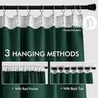 MIULEE Christmas Hunter Green Back Tab Blackout Curtains 90 Inches Long 2 - Image 3