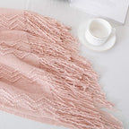 BOURINA Pink Throw Blanket 60x80 Inches Throw Textured Solid Soft Sofa Throw - Image 4