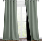 NICETOWN Greyish Green Blackout Curtains 90 inches Long, Full Light Blocking by NICETOWN