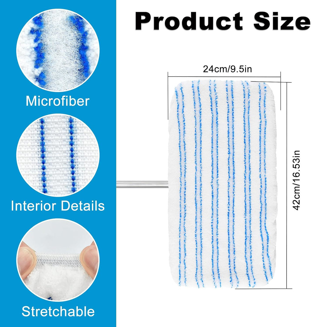 4 Pack Mop Heads Replacements for Ocedar Hardwood Floor 'N More Microfiber Mops,Terry Cloth Mops Refills 15 x 8 Flat Dust Mop Pads for O Cedar mop,Washable&Reusable Mopping Pads (Handle Not Included)