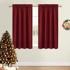 DWCN Christmas Burgundy Room Darkening Blackout Curtains by DWCN