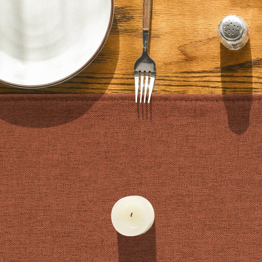 Artoid Mode Rusty Orange Table Runner, Seasonal Fall Thanksgiving Washable Kitchen Dining Table Decoration for Home Party Decor 13x120 Inch