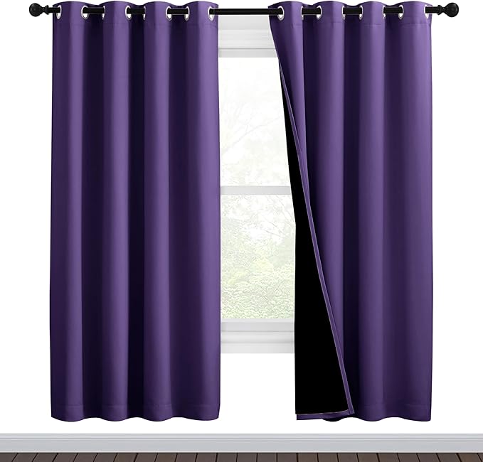 NICETOWN Lilac Purple Full Shade Curtain Panels, Pair of Thermal Insulated & by NICETOWN