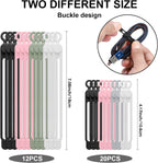 32Pcs Silicone Cable Ties, Data Cable Organizer Silicone Cable Straps Cord Ties Wrap Reusable Wire Organizers Elastic Cables Cord Management Organizers for Electronics, Home, Office, School, Travel