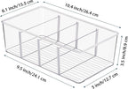 Vtopmart 8 Pack Food Storage Organizer Bins, Clear Plastic, 4 Compartments