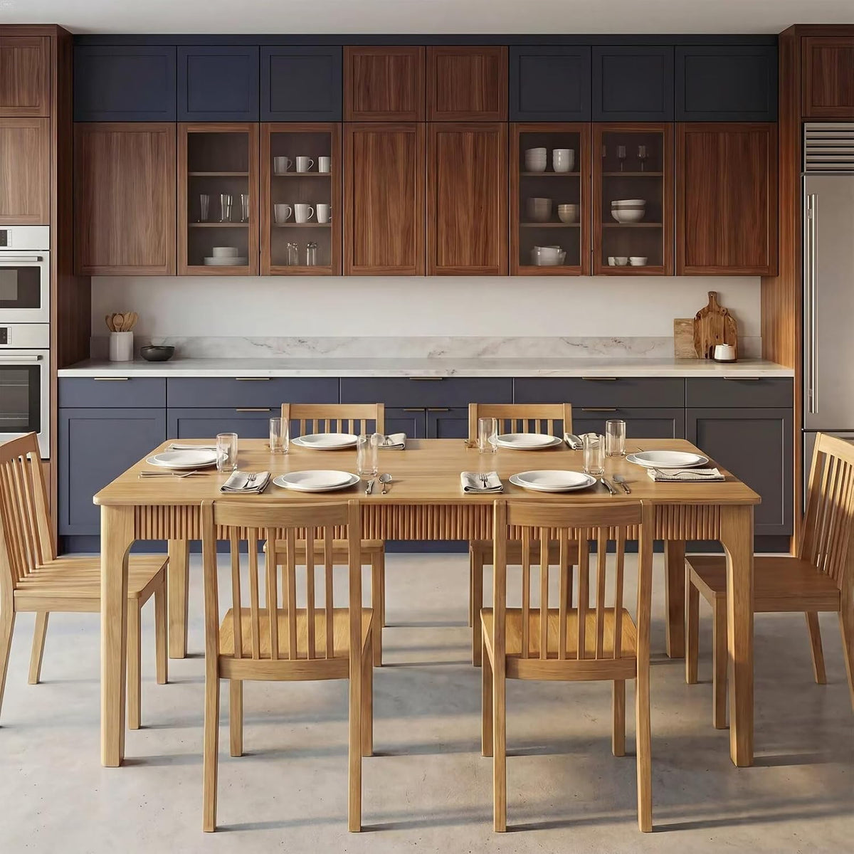 31.5" Solid Wood Dining Room Table,Rectangular Kitchen Real Wooden Table
