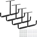 Overhead Garage Storage Hooks Rack Ceiling Mounted, Heavy Duty Utility Hooks Ladder Hangers for Pipe, Lumber, Fishing Rod and Ski Board | 4 Pack Black