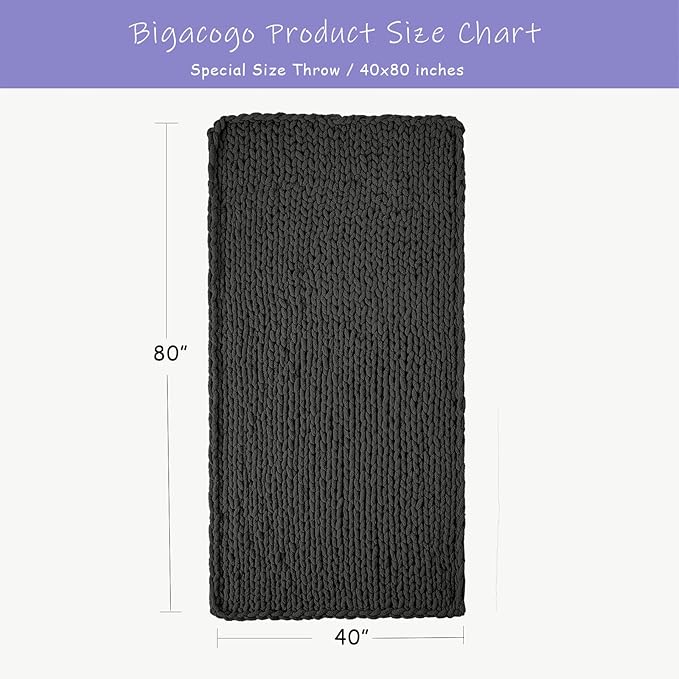 Bigacogo Chunky Knit Throw Blanket - Image 2