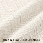 decorUhome Summer Cream White Chenille Throw Pillow Covers 16x16 Set of 2 - Image 2