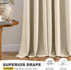 MIULEE Cream Beige Blackout Curtains - Image 5