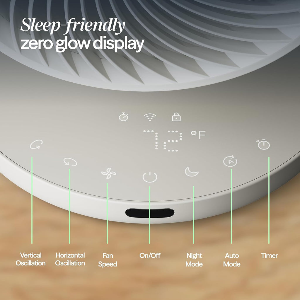 BLUEAIR CoolDrift Air Circulator Fan for Bedroom Sleep, Cloud Linen