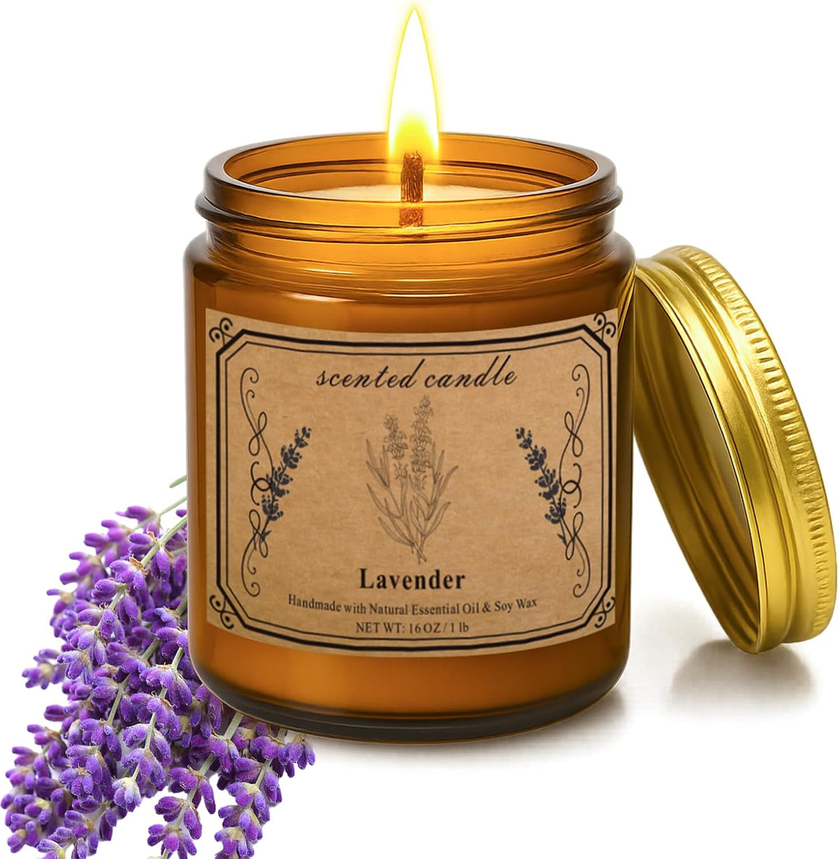 Candles for Home Scented, 16oz Large Jar Scented Candle – Cedarwood Soy Wax Candle with 100 Hour Burn Time, Long Lasting Aromatherapy Candle for Cozy Home Fragrance, Relaxation & Decorative Gift