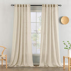 MIULEE Linen Curtains 108 Inch Length 2 Panels by MIULEE