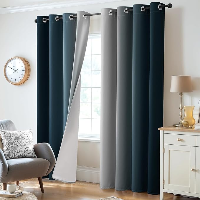 Yakamok 100% Blackout Curtains 63 Inch Length 2 Layers, Light Blocking Thermal - Image 6