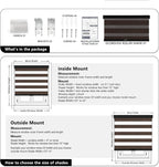 AOSKY Cordless Zebra Blinds for Indoor Windows, 34" W x 72" H, Brown
