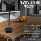 Bat Paper Towel Holder - Halloween Decor for Kitchen and Bathroom - Gothic Home Decor for Oddities and Curiosities - Goth Accessories for Countertop Stand - Witchy Gifts for Women