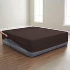 Mocassi Luxury King Air Mattress Fitted Sheet with Smart Pockets, King Size Air Bed Sheets, 16-24 Inch Extra Deep Pocket, Hotel Quality, Soft, Brown