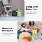 Space Heater, 800W/500W Ceramic Heater with Tip-Over Protection