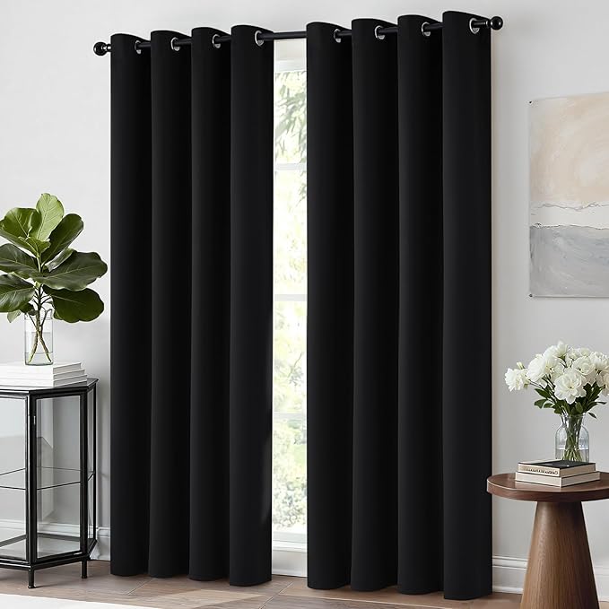 Yakamok Thermal Insulated Blackout Curtains Solid Grommet Window Drapery - Image 2