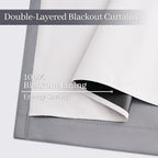 Yakamok Grey Room Darkening 100% Blackout Curtains Grommet Window Treatments - Image 4
