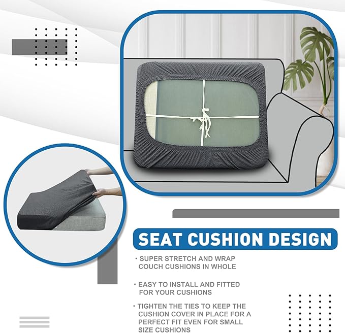 XINEAGE Couch Cushion Covers Seat Cushion Cover Thick Stretch Sofa Slipcovers 1 - Image 6