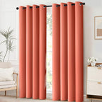 Yakamok Blackout Curtains 84 Inches Long Coral Room Darkening Thermal Insulated - Image 3