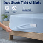Adjustable Bed Sheet Holders, No Drill Bed Sheet Fasteners, Reusable Mattress Sheet Clips to Keep Sheets Taut & Secure, Fits Most Beds