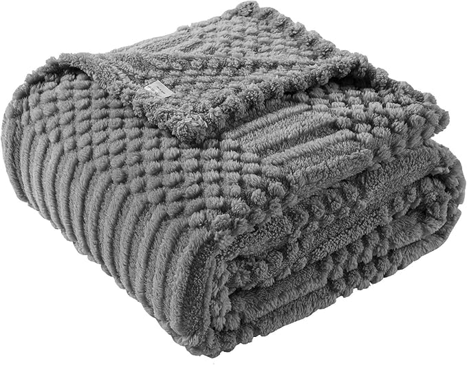60x80 Inch Grey Twin Blanket by Unknown