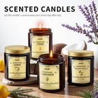 4 Pack Scented Candles, Lemon, Lavender, Sage Citrus, Fireside
