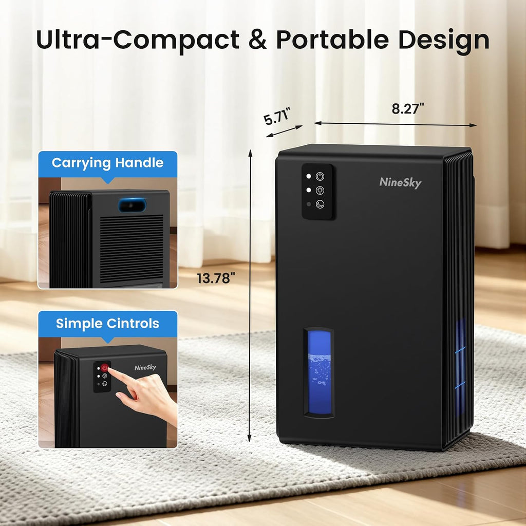 Dehumidifiers for Home, 1000 Sq Ft Dehumidifier with 95oz Tank Auto Shutoff