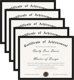 8.5x11 Picture Frame 5 Pack, Black Certificate Document Frames