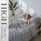 1000 Series High Thread Count Luxury Full Sheets -Light Grey Cooling Sheet