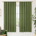LAMIT Faux Linen Curtains 63 inches Long by LAMIT