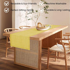 Pure Linen Table Runner 72 inch Long - Soft Durable Washable - Farmhouse Table Runners for Everyday Use Weddings Holidays Christmas - 13x72 Rustic Vintage Dining Table Runner Yellow