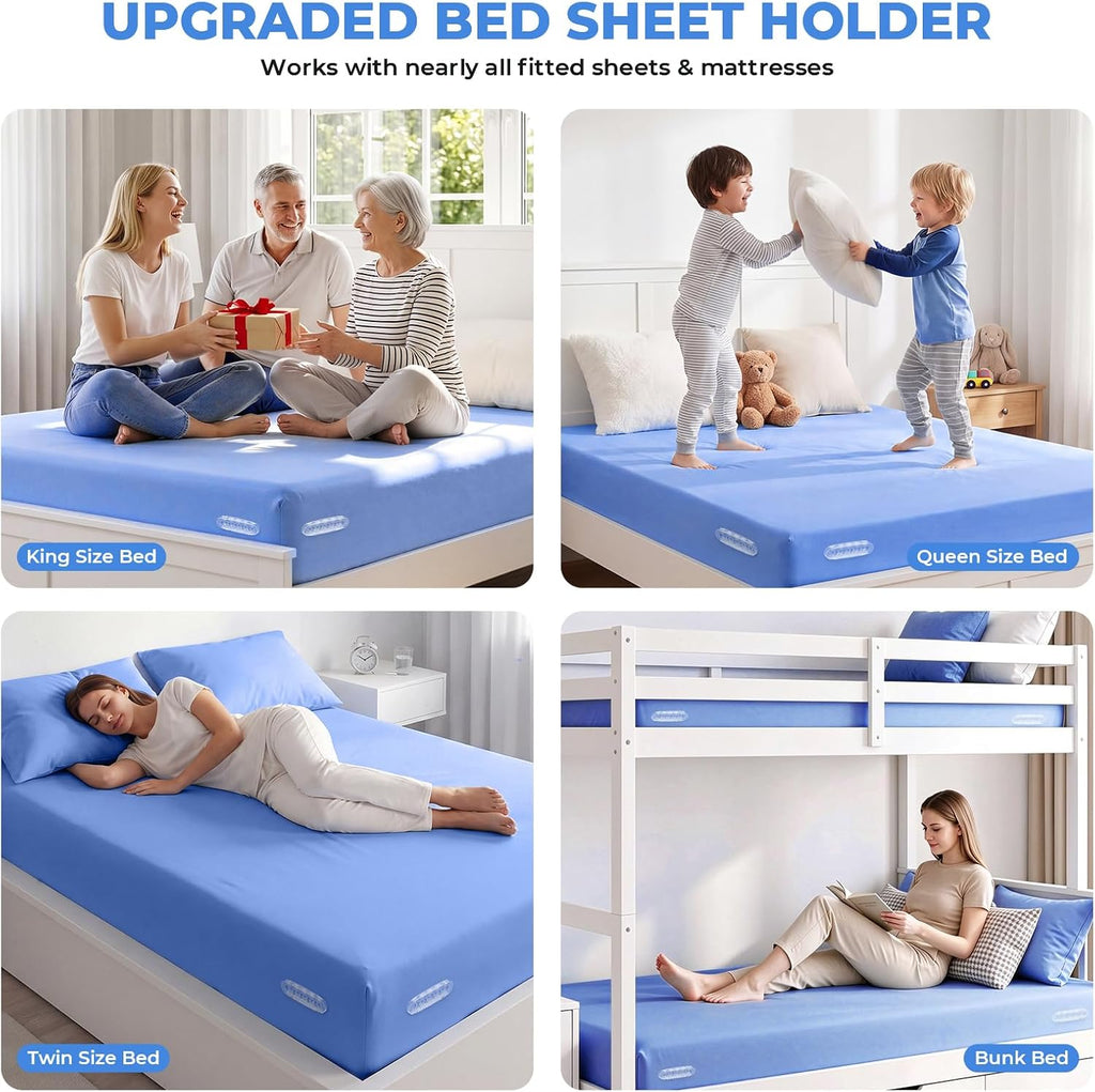 Bed Sheet Holders for Corners, 4-Pack Foldable Fitted Sheet Holder