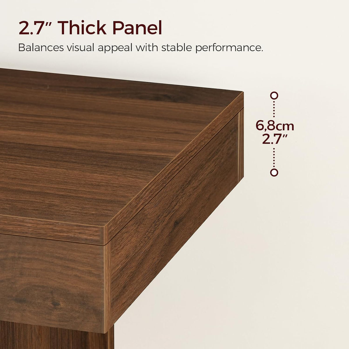 MAHANCRIS Modern Console Table, 39.4" Rectangular Entryway Table, Walnut