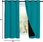 NICETOWN Peacock Teal 100% Blackout Lined Curtains, 2 Thick Layers Completely - Image 8