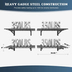 4 Pack Wall Mounted Garage Shelving, 2x3ft, 1400lbs Integrated Grid