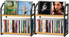 CD Storage, 2 Tier CD holder & Display, 60 Capacity-Natural Wood 2 Pack