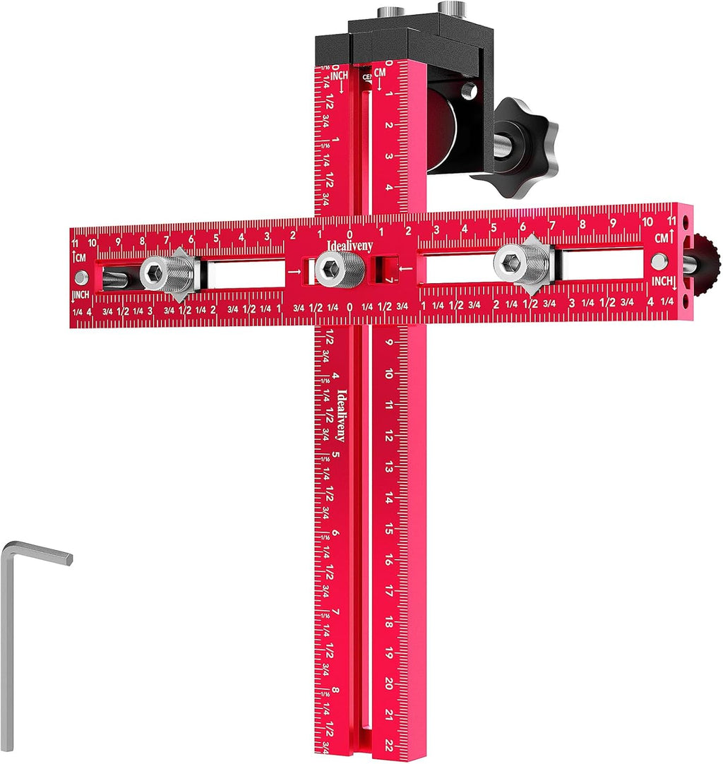 Cabinet Hardware Jig – Adjustable Drill Guide Template for Knobs & Handles Precision Hole Locator for DIY Cabinet Installation Fits 2.5" to 7.5" Spacing