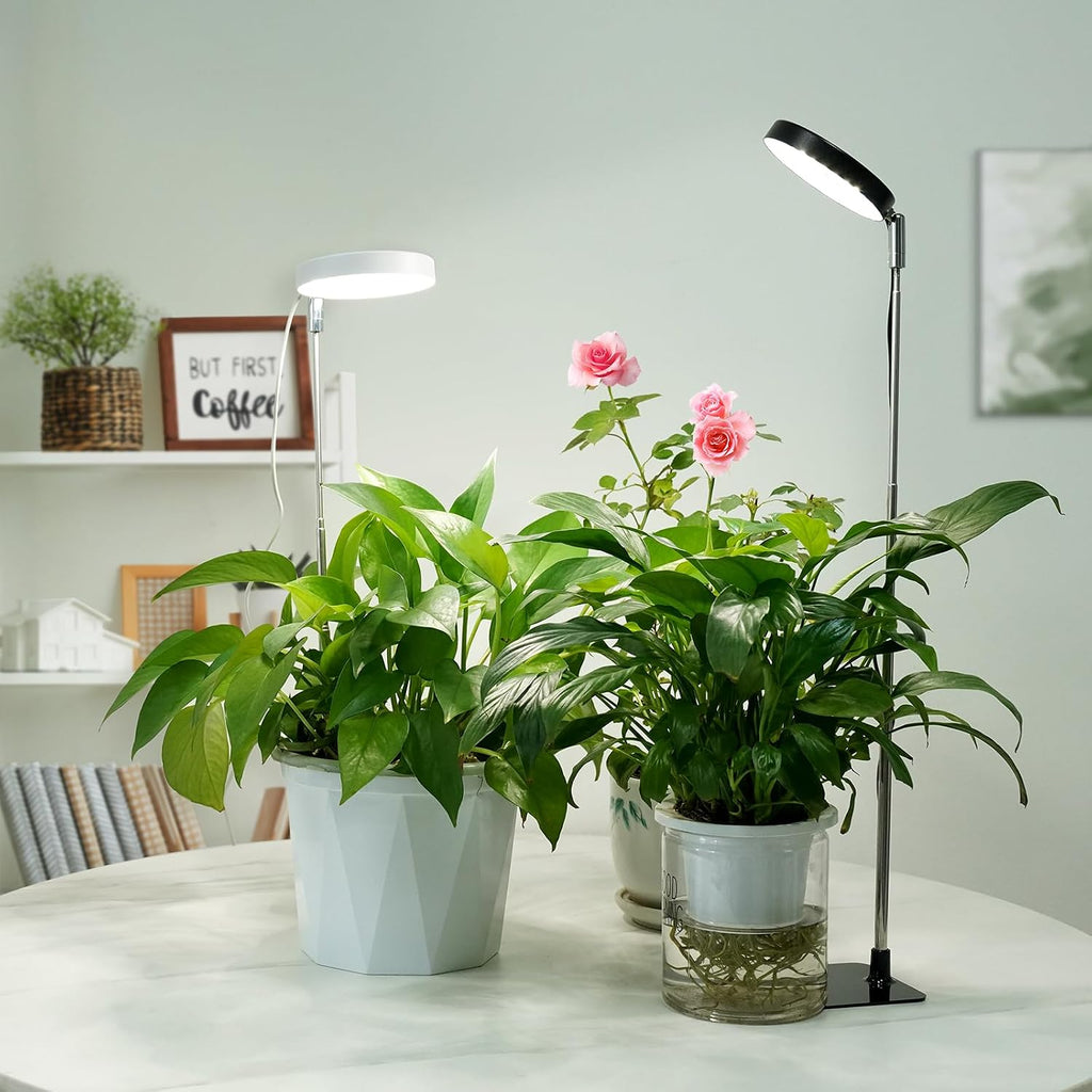 Grow Lights for Indoor Plants Full Spectrum, 48 LEDs Plant Light for Indoor Plants with 2 Mounting Options, 3 Optional Spectrums, 3/9/12Hrs, 10 Brightness, 7"-26" Height Adjustable (Black)