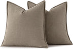 MIULEE Decorative Linen Pillow Covers 18x18 Inch Tan TaupeBoho Farmhouse - Image 7
