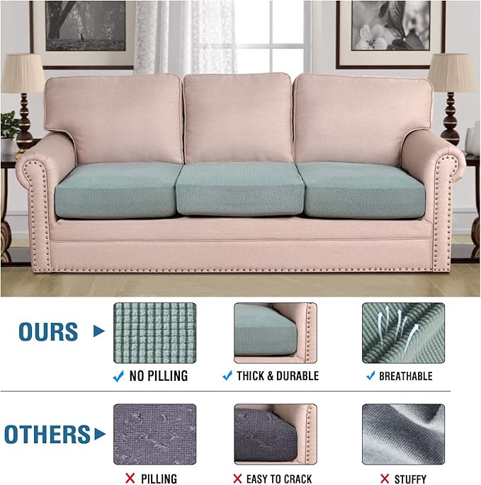 H.VERSAILTEX Super Stretch Couch Cushion Covers Sofa Cushion Slipcovers - Image 5