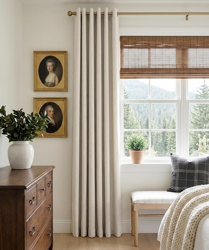 100% Blackout Shield Linen Blackout Curtains - Image 2