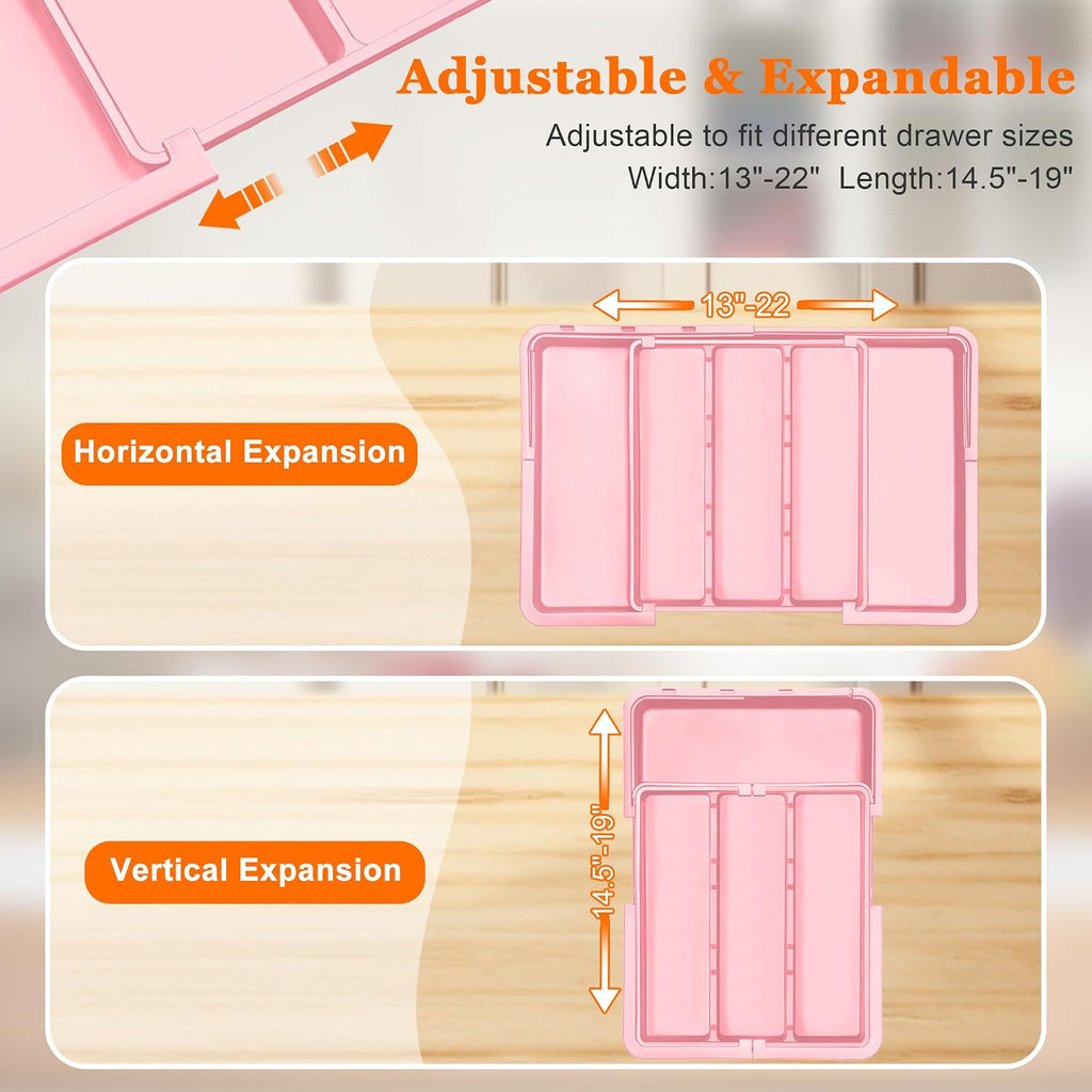 Spaclear Large Kitchen Utensil Drawer Organizer Expandable Silverware Tray