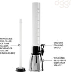 OGGI Beer Tower 3L/100oz - Beverage Dispenser with Spigot & Ice Tube, Margarita Tower, Mimosa Tower, Perfect Drink Dispensers for Parties, Drink Tower, Holds 6 Pints of Beer - Stainless