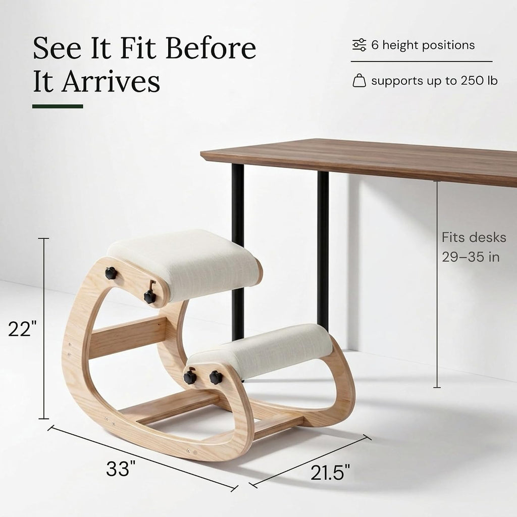 NYPOT Ergonomic Kneeling Chair with Adjustable Seats - Knee Chair for Posture Correction & Kneel Rocking Stool for Desk - Back Pain Relief for Home and Office, Supports 250 pounds - 5 Years Warranty