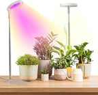 Grow Lights for Indoor Plants Full Spectrum, 48 LEDs Plant Light for Indoor Plants with 2 Mounting Options, 3 Optional Spectrums, 3/9/12Hrs, 10 Brightness, 7"-26" Height Adjustable (Black)