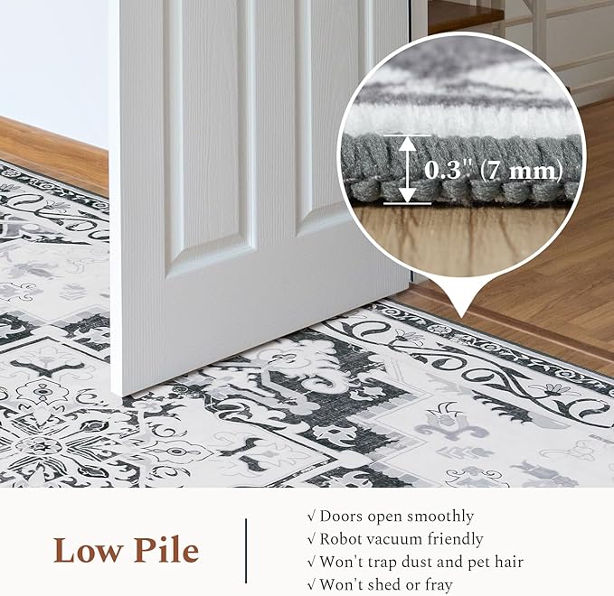 Rugflix 5x7 Area Rug for Living Room, Machine Washable Area Rugs - Image 4